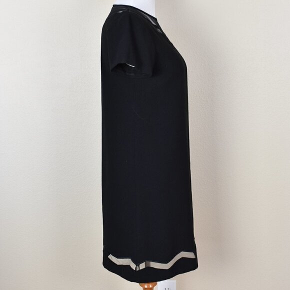 Tahari Arthur S. Levine Mesh Stripe Cut Out Black Dress 10 - Picture 6 of 8